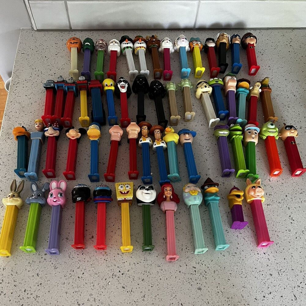 Lot Of 59 Pez Dispensers Star Wars Santas Disney Mickey Mini Pluto All Kinds